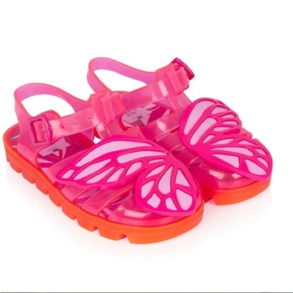 New Sophia Webster Little Girls Butterfly Jelly Sandals Pink PVC Sz UK 5